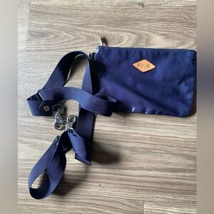 MZ Wallace New York Blue Wristlet Pouch with Strap
